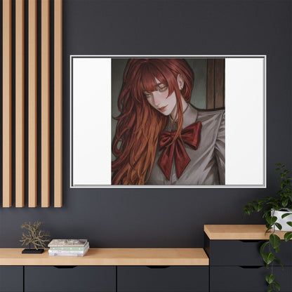 Framed Matte Canvas Print — Gothic Redhead Portrait