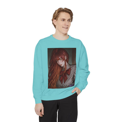 Anime Red-Headed Girl Sweatshirt — Gothic Schoolgirl Art Pullover