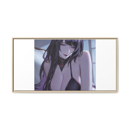Framed Matte Canvas Print — Moody Anime Woman Portrait