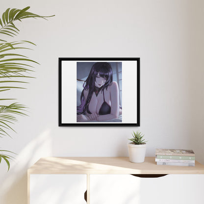 Framed Matte Canvas Print — Moody Anime Woman Portrait