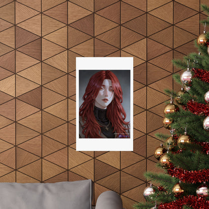 Red-Haired Muse Matte Vertical Poster — Moody Portrait Art Print