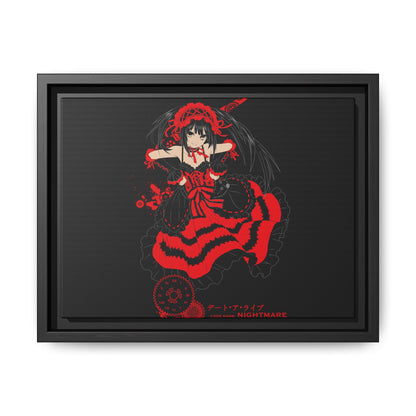 Anime Warrior Red Black Matte Canvas Print — Framed Wall Art