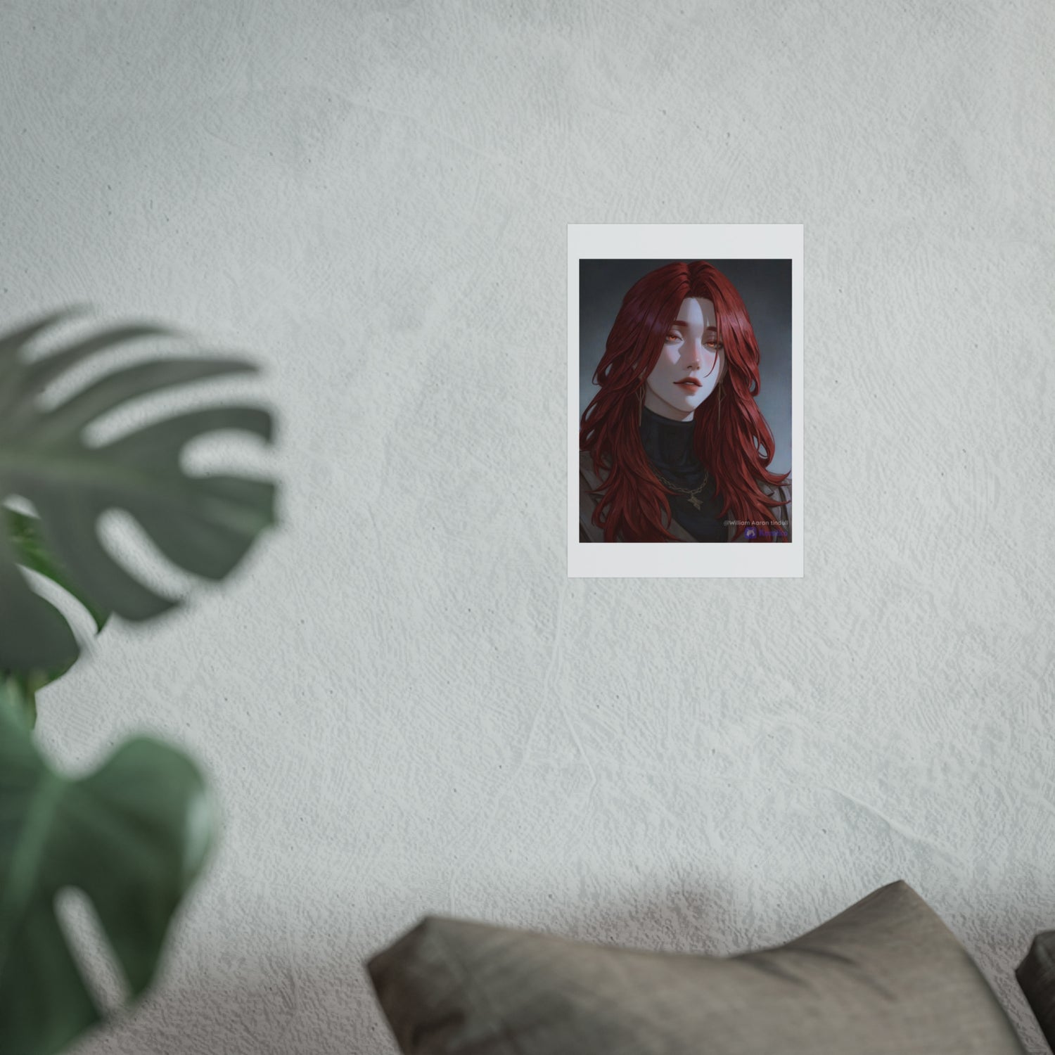 Fine Art Poster — Red-Haired Gothic Portrait, Moody Decorative Wall Art