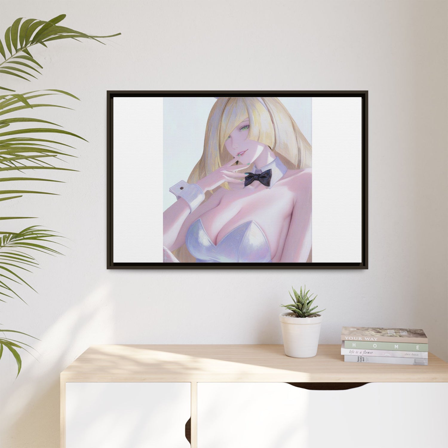 Bunny Girl Matte Canvas Print Framed — Sexy Anime Art Wall Decor