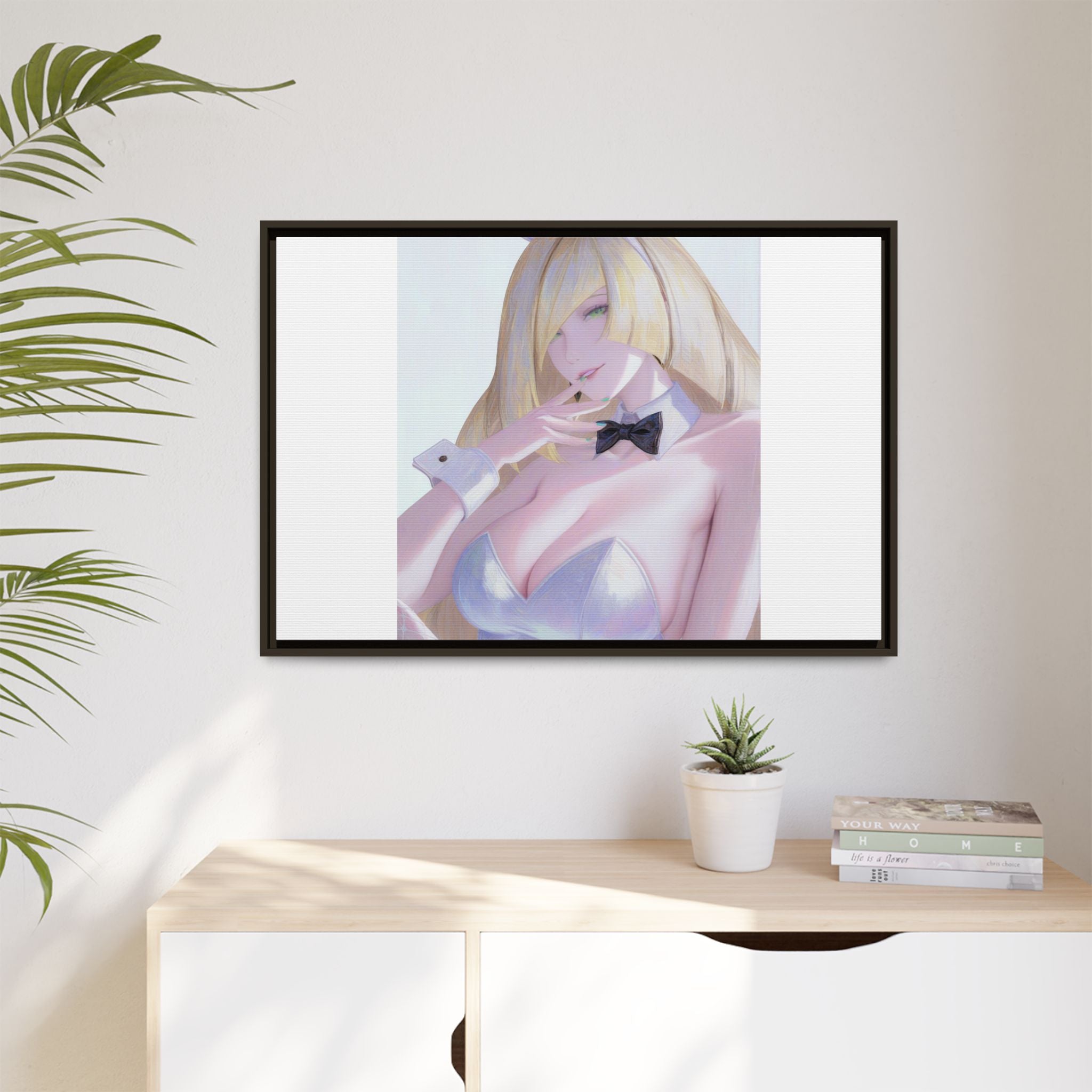 Bunny Girl Matte Canvas Print Framed — Sexy Anime Art Wall Decor