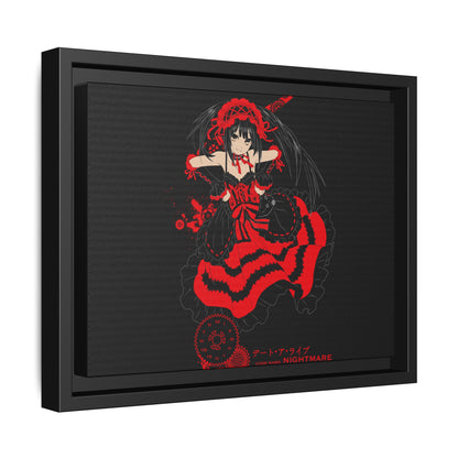 Anime Warrior Red Black Matte Canvas Print — Framed Wall Art