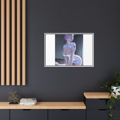 Sexy Anime Nurse Matte Canvas Print (Framed)