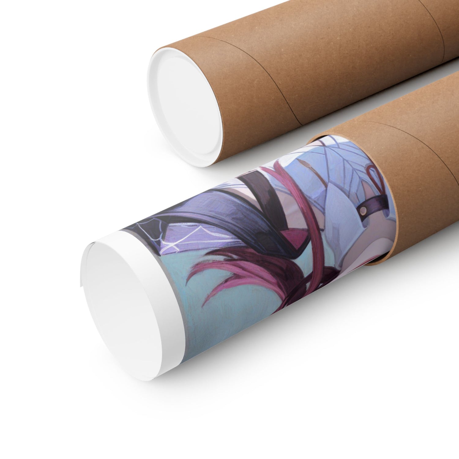 Anime Portrait Poster — Moody Red‑Haired Character Matte Vertical Art Print