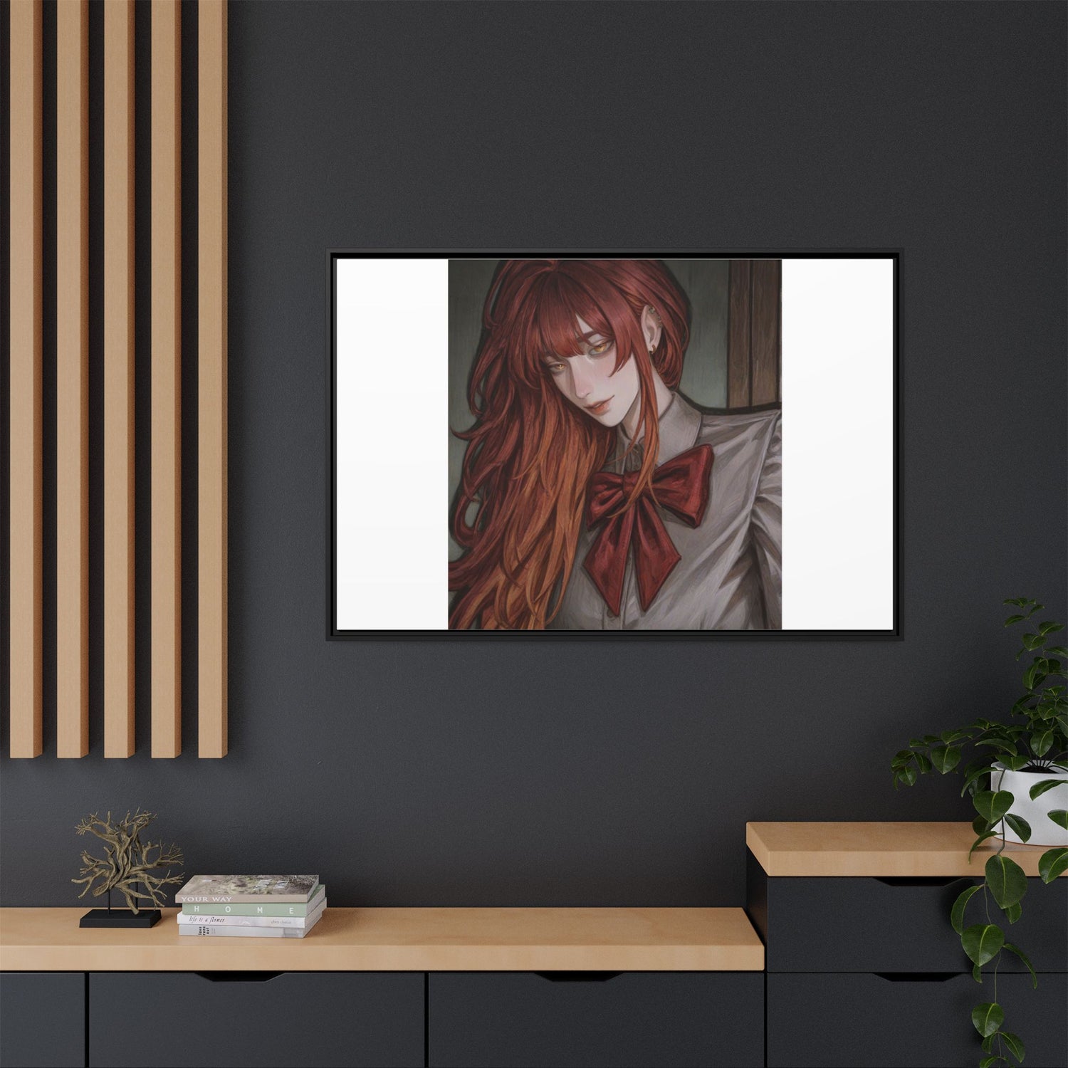 Framed Matte Canvas Print — Gothic Redhead Portrait