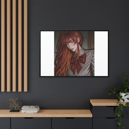 Framed Matte Canvas Print — Gothic Redhead Portrait