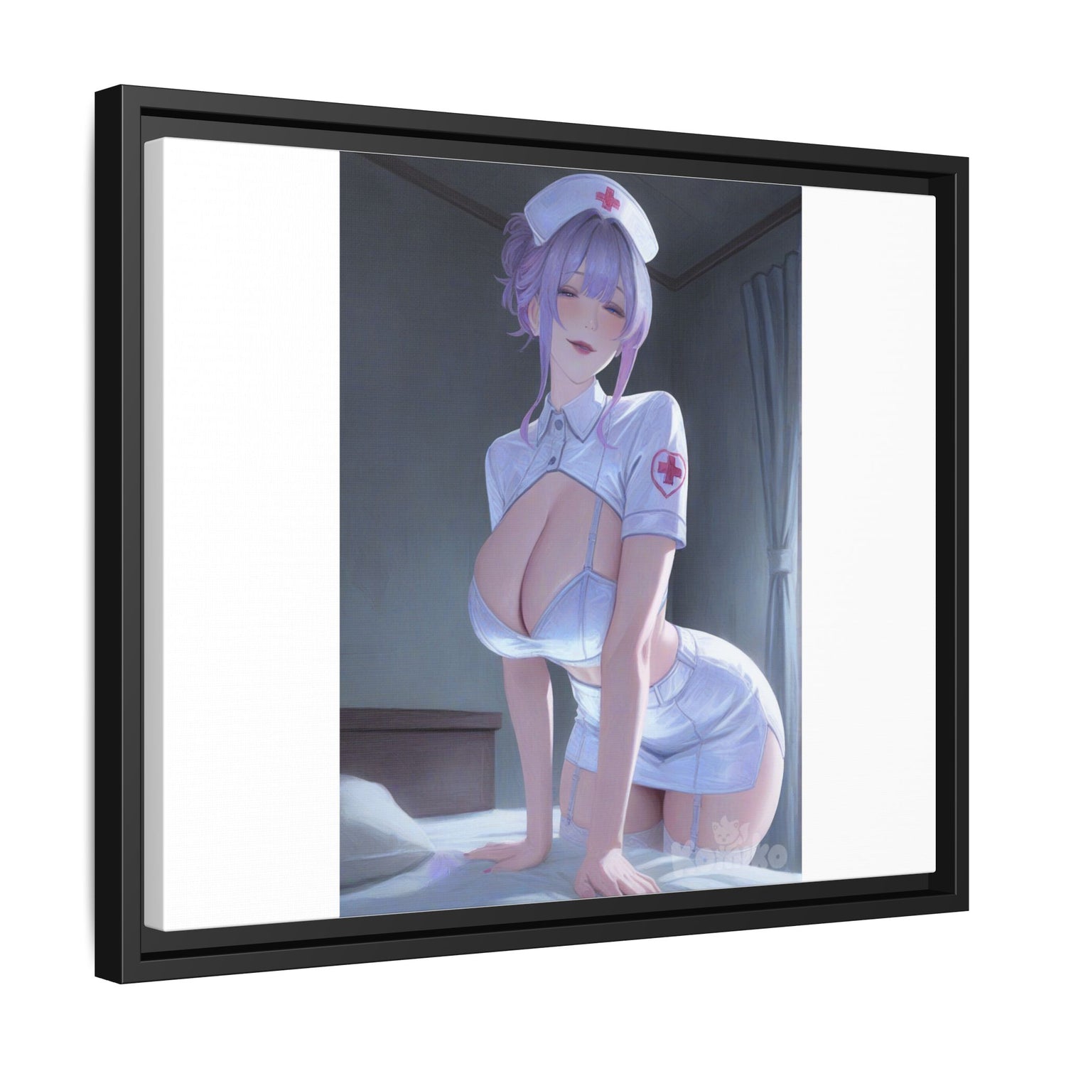 Sexy Anime Nurse Matte Canvas Print (Framed)
