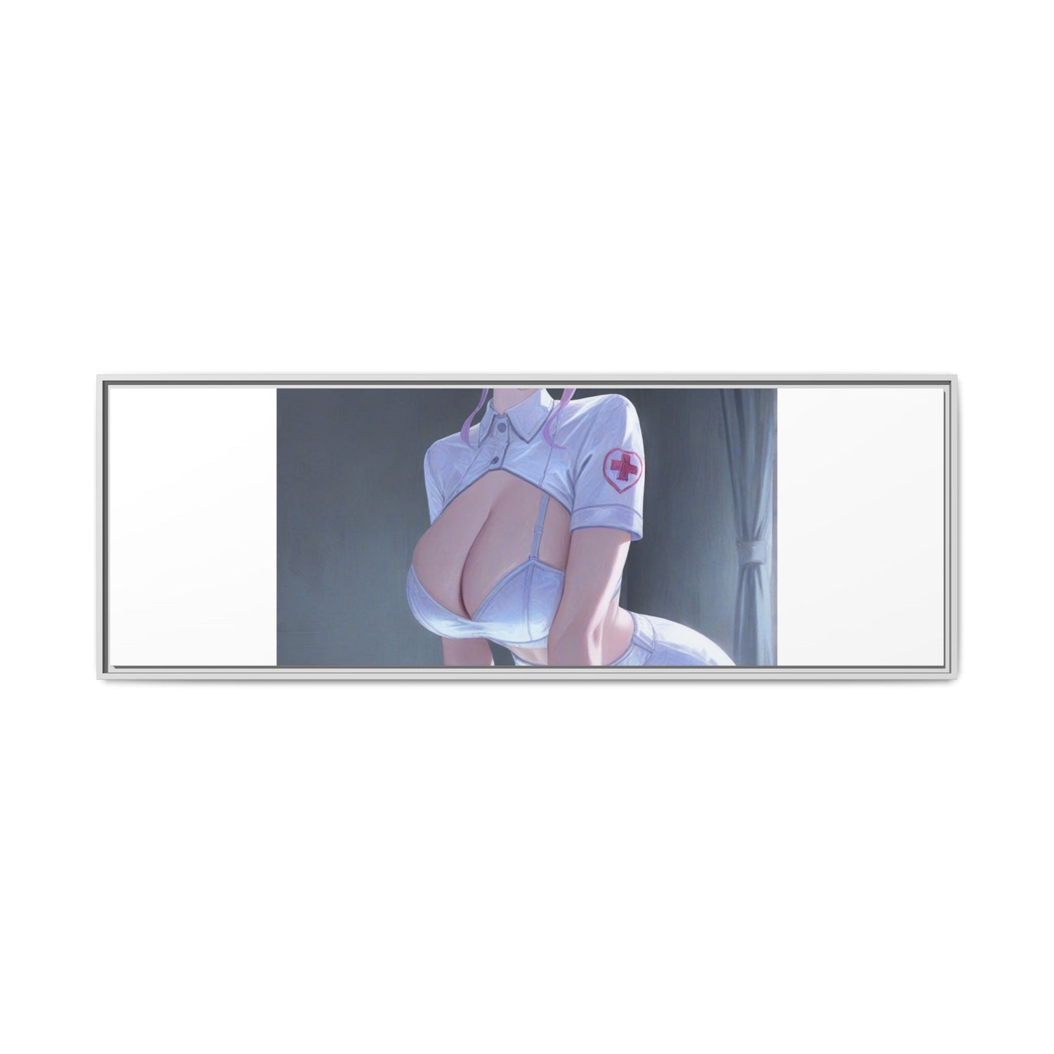 Sexy Anime Nurse Matte Canvas Print (Framed)