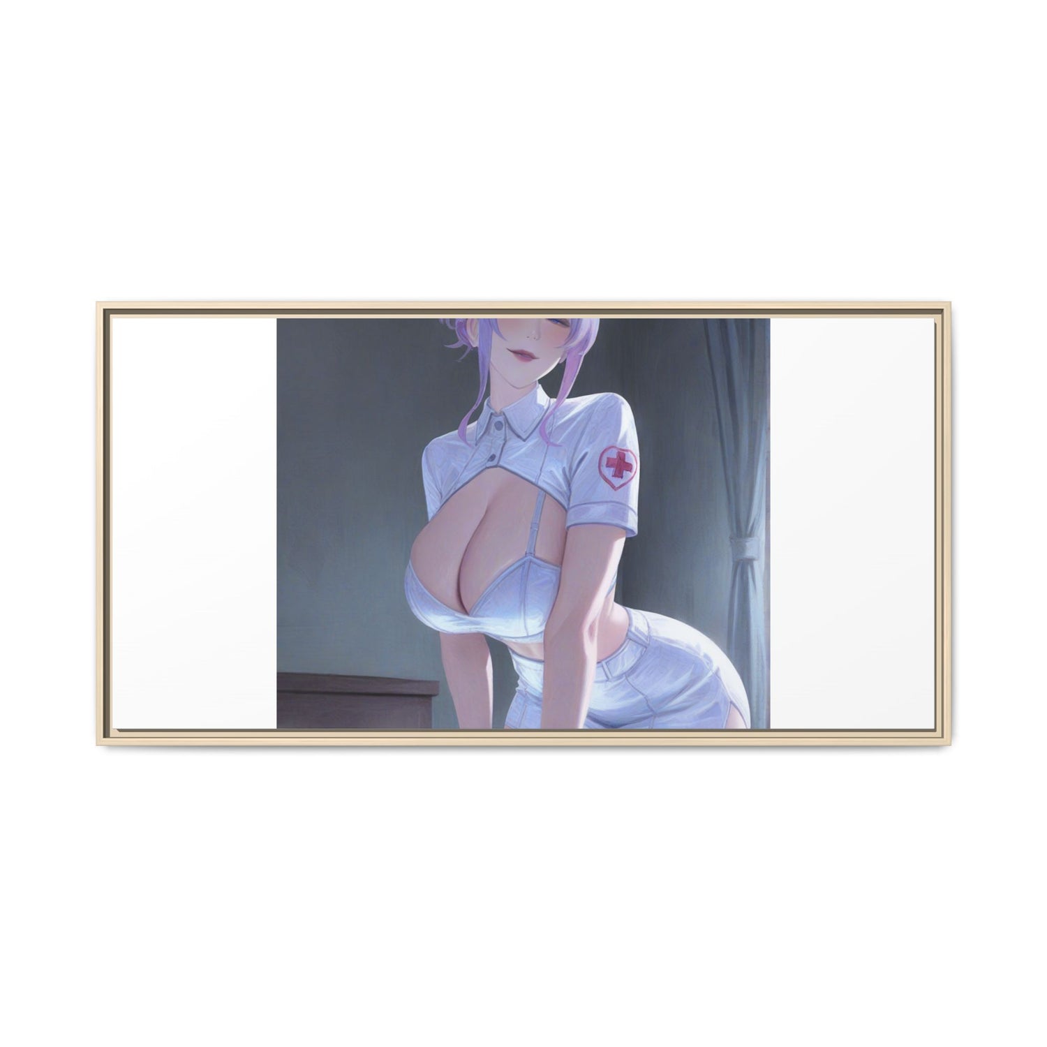 Sexy Anime Nurse Matte Canvas Print (Framed)