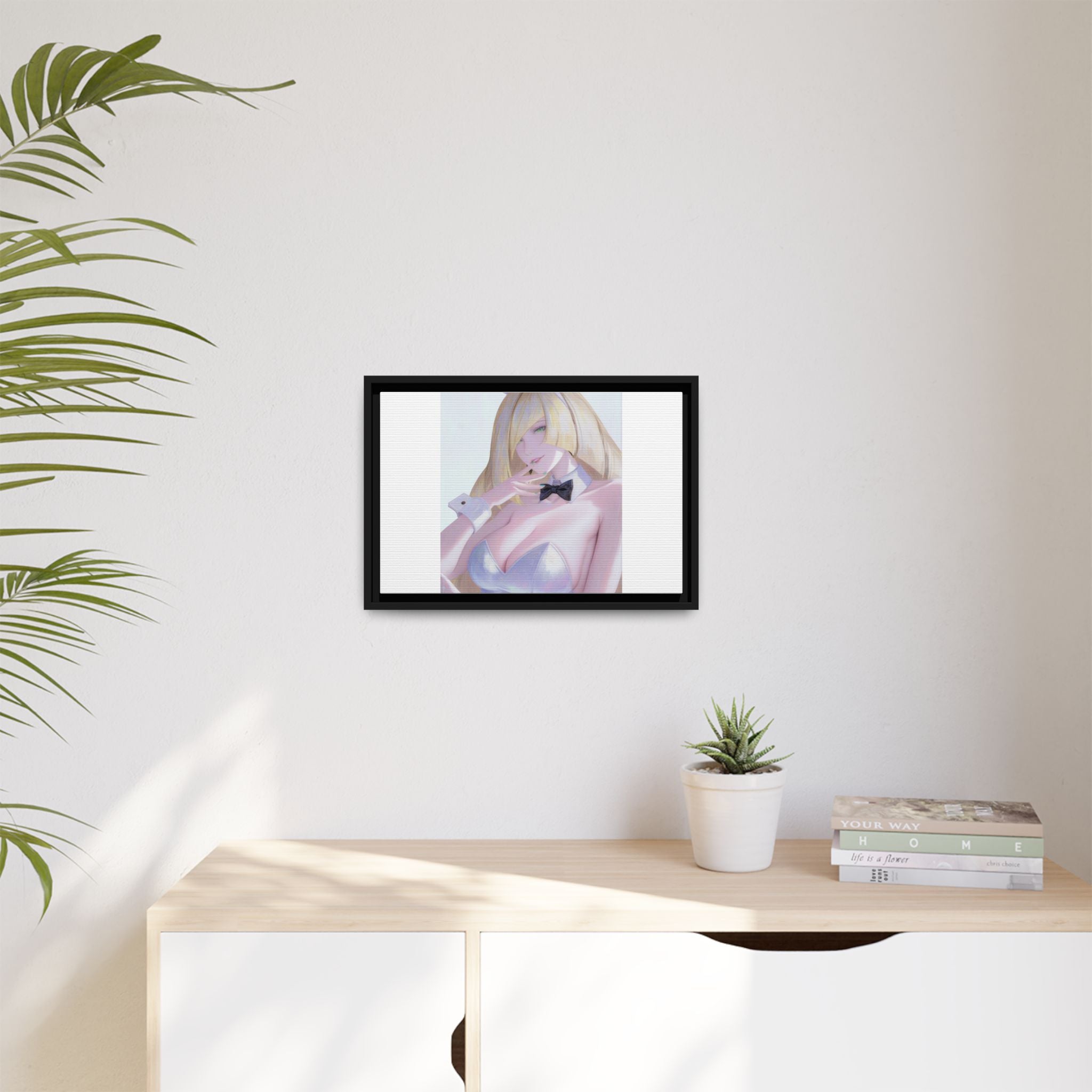 Bunny Girl Matte Canvas Print Framed — Sexy Anime Art Wall Decor