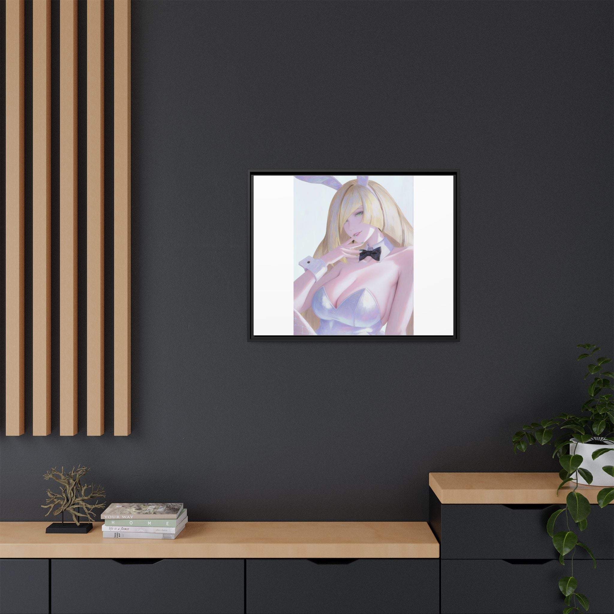 Bunny Girl Matte Canvas Print Framed — Sexy Anime Art Wall Decor