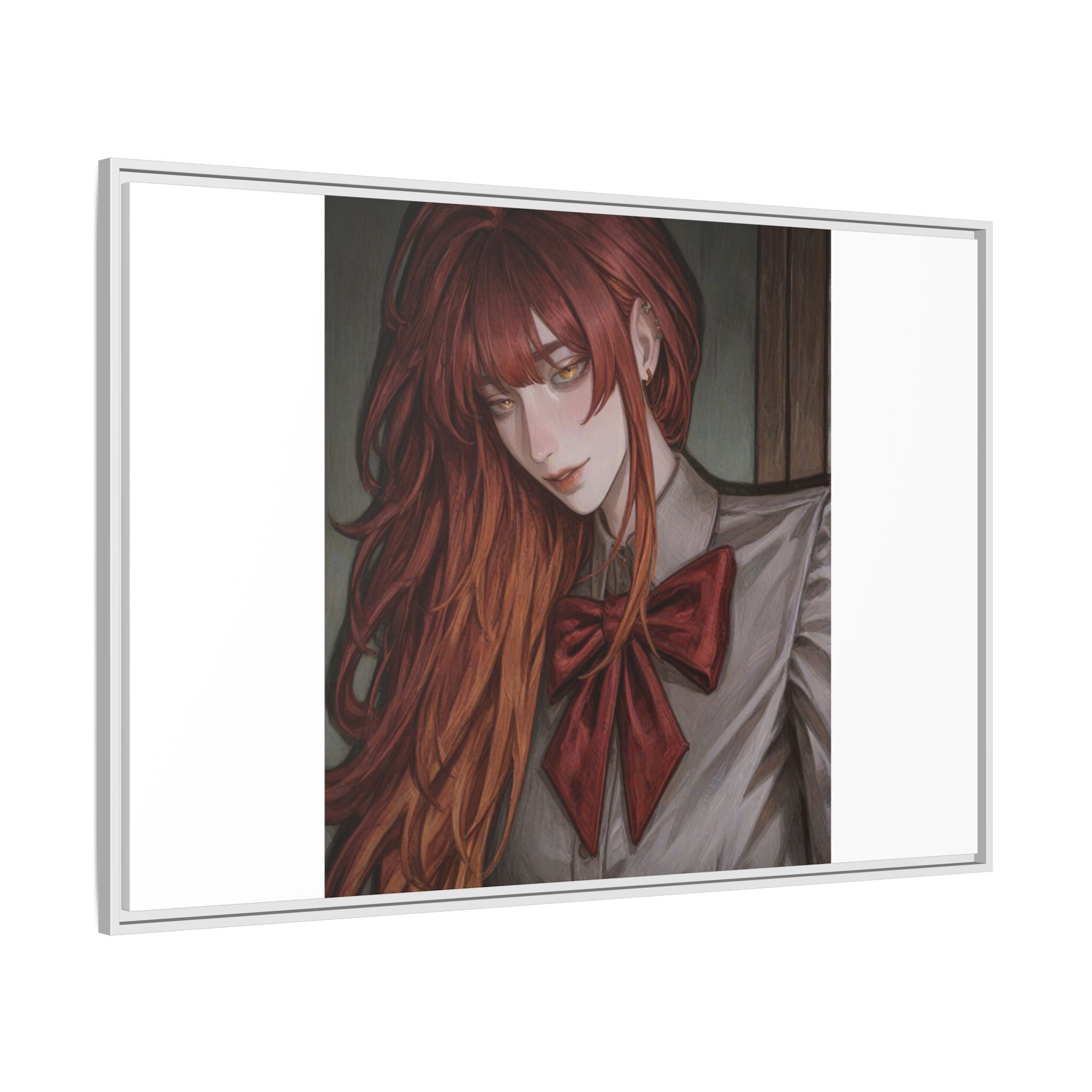 Framed Matte Canvas Print — Gothic Redhead Portrait