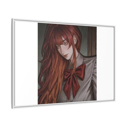 Framed Matte Canvas Print — Gothic Redhead Portrait