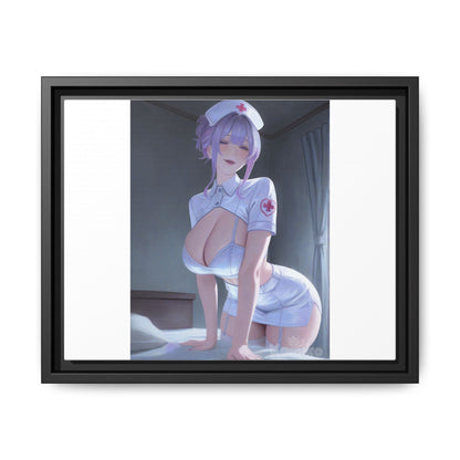 Sexy Anime Nurse Matte Canvas Print (Framed)