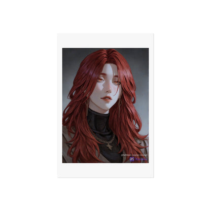 Fine Art Poster — Red-Haired Gothic Portrait, Moody Decorative Wall Art