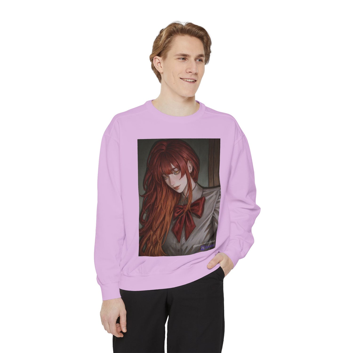 Anime Red-Headed Girl Sweatshirt — Gothic Schoolgirl Art Pullover