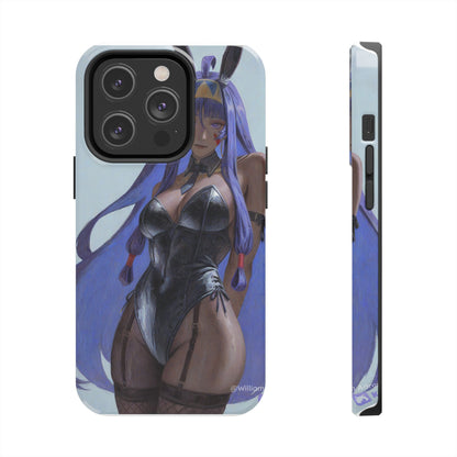 Bunny Girl Tough Phone Case — Anime Purple-Haired Character Protective Cover
