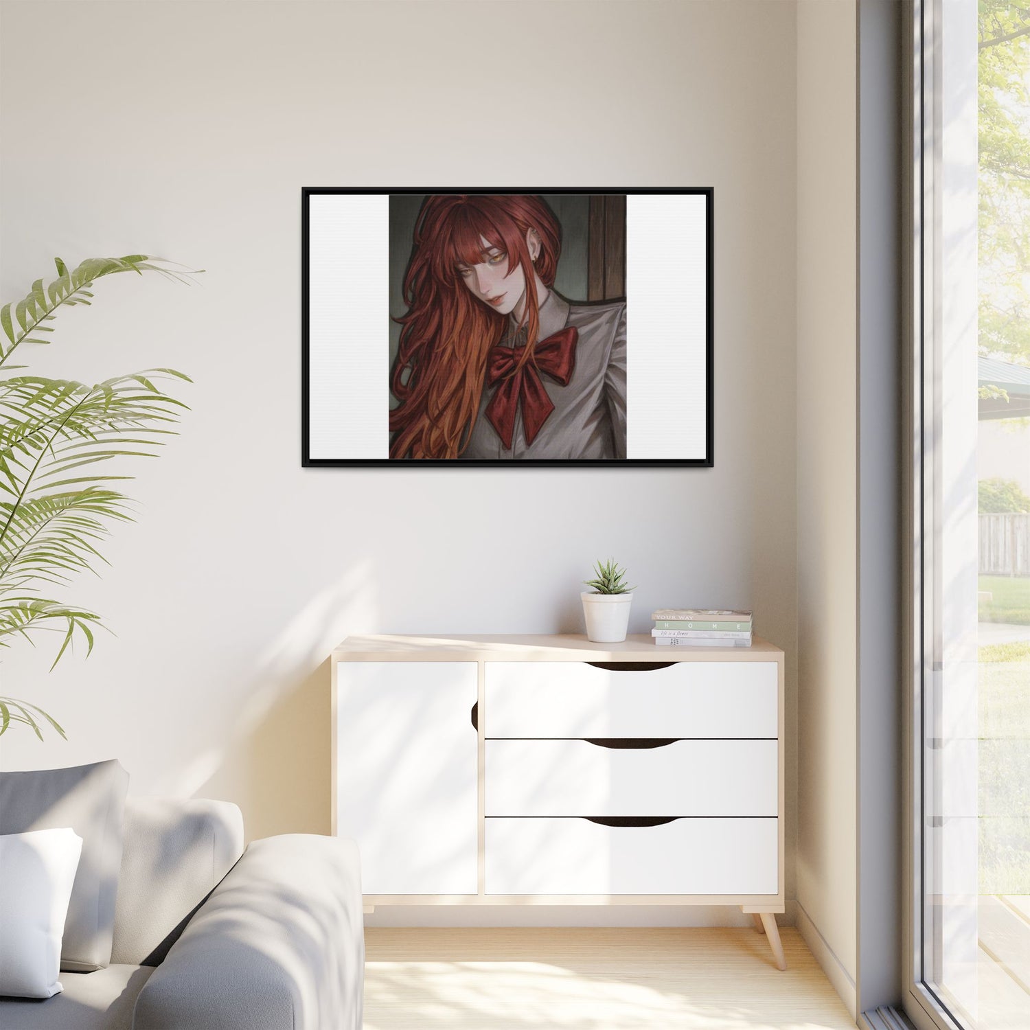 Framed Matte Canvas Print — Gothic Redhead Portrait