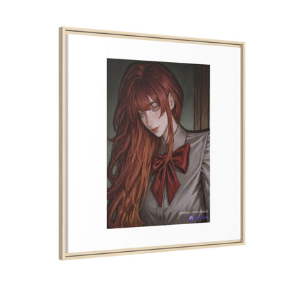Framed Matte Canvas Print — Gothic Redhead Portrait