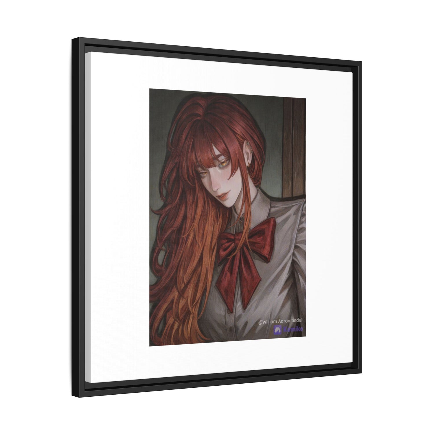 Framed Matte Canvas Print — Gothic Redhead Portrait