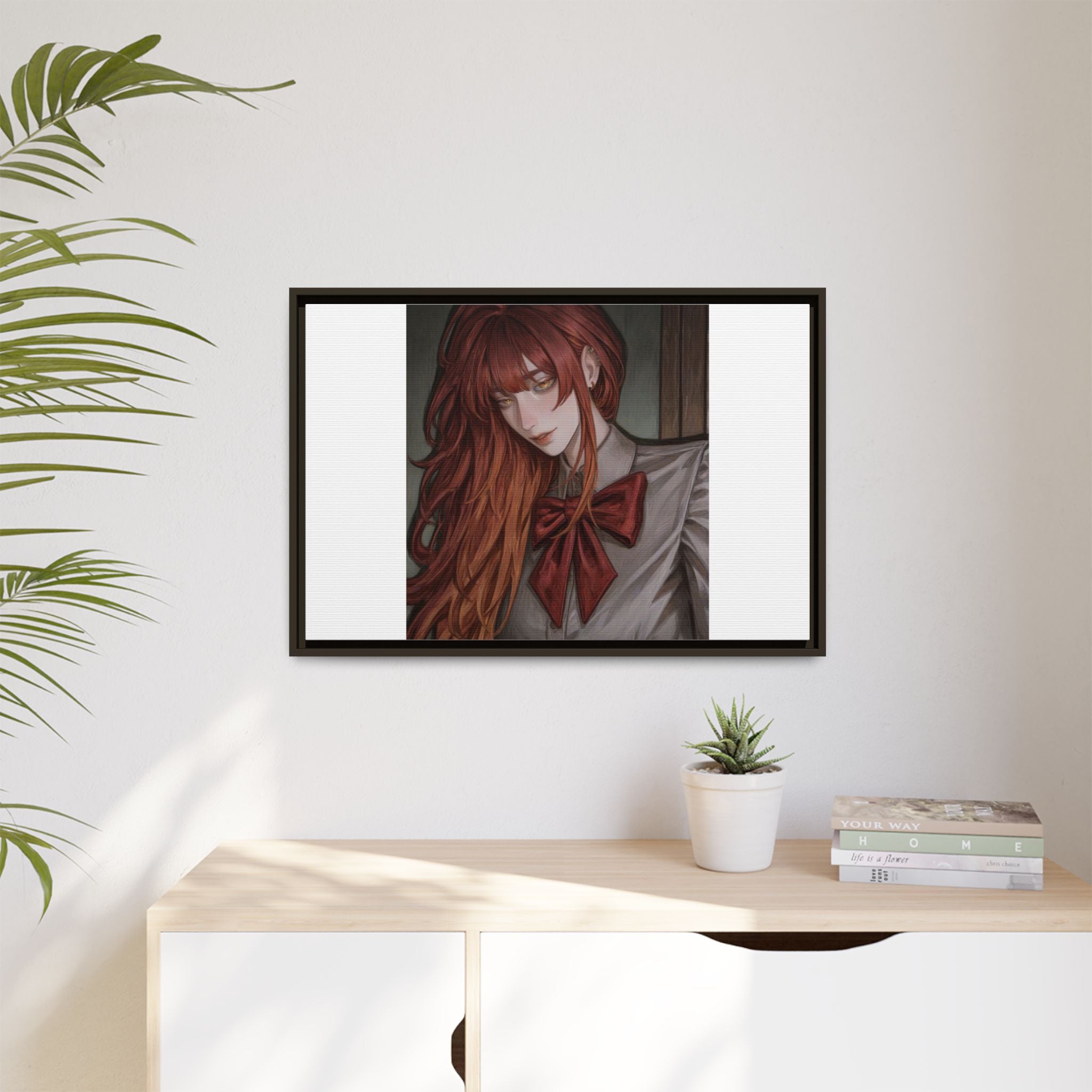 Framed Matte Canvas Print — Gothic Redhead Portrait