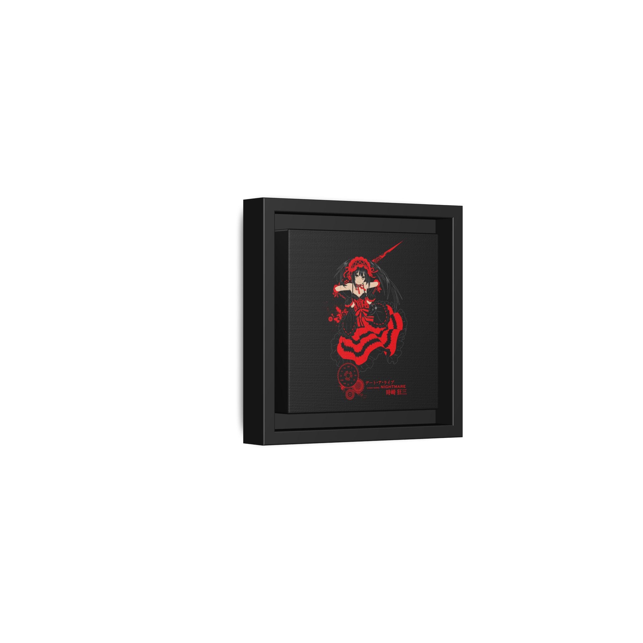 Anime Warrior Red Black Matte Canvas Print — Framed Wall Art