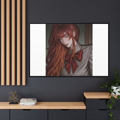 Framed Matte Canvas Print — Gothic Redhead Portrait