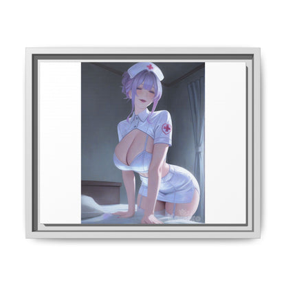 Sexy Anime Nurse Matte Canvas Print (Framed)
