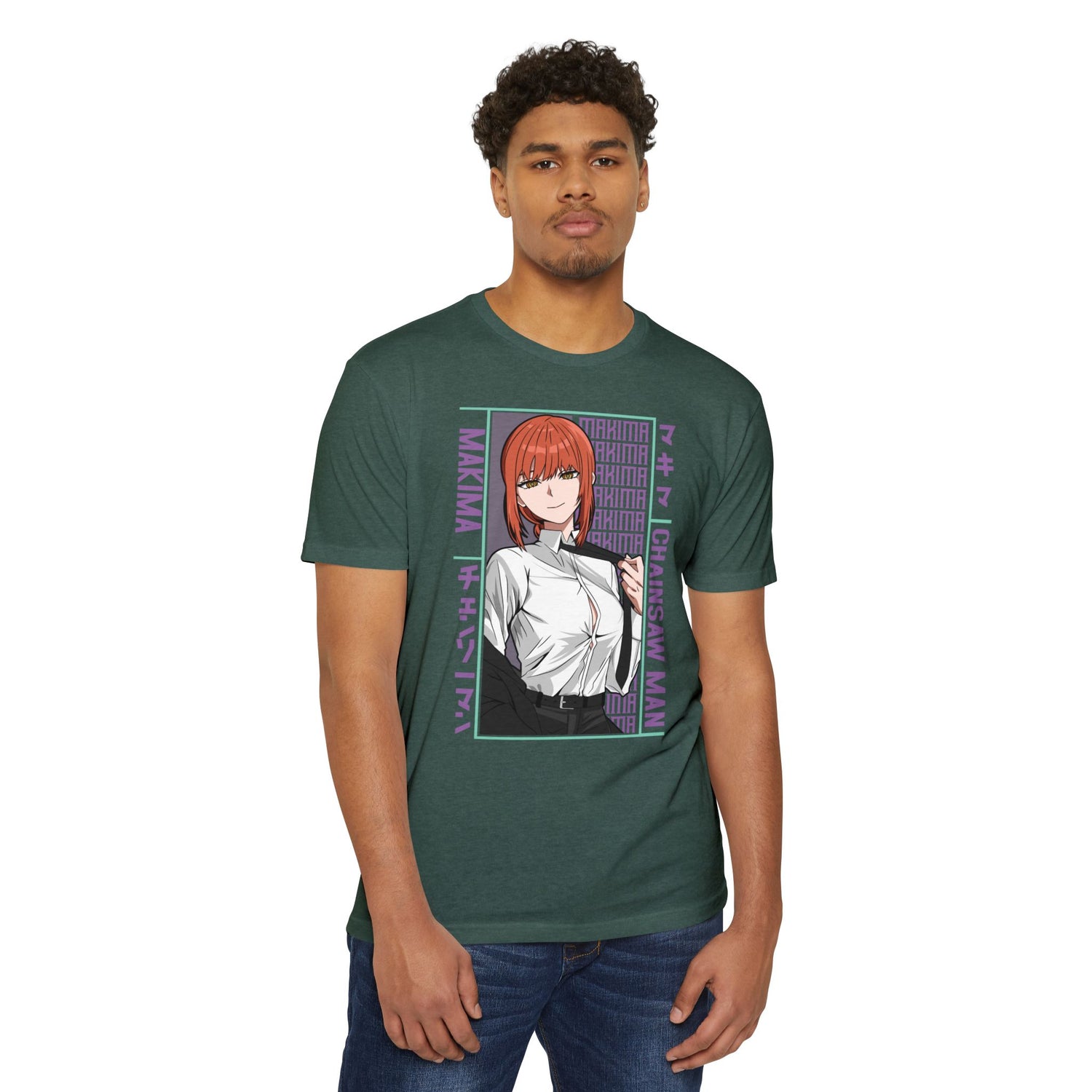 Makima Chainsaw Man Anime Graphic T-Shirt — Japanese Text Design