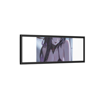 Framed Matte Canvas Print — Moody Anime Woman Portrait