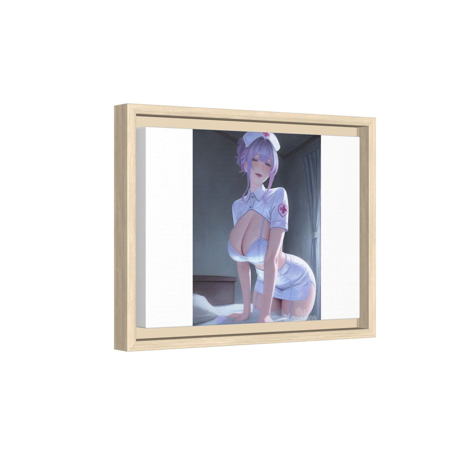 Sexy Anime Nurse Matte Canvas Print (Framed)
