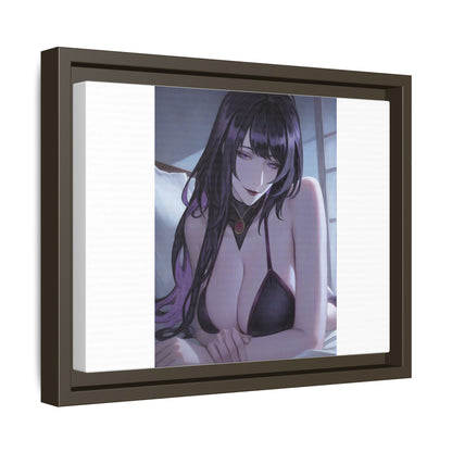 Framed Matte Canvas Print — Moody Anime Woman Portrait