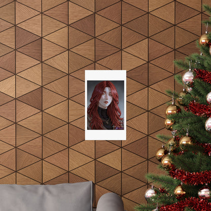 Red-Haired Muse Matte Vertical Poster — Moody Portrait Art Print