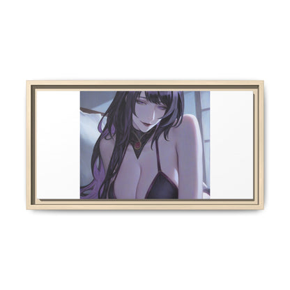 Framed Matte Canvas Print — Moody Anime Woman Portrait