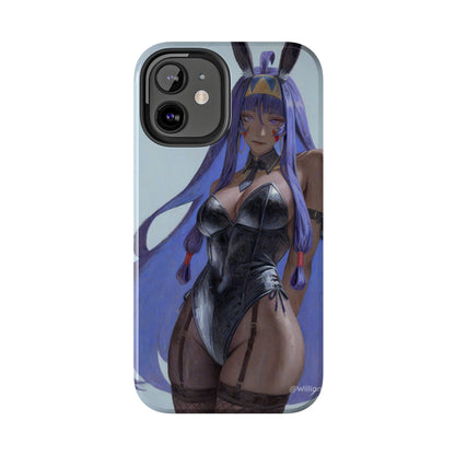 Bunny Girl Tough Phone Case — Anime Purple-Haired Character Protective Cover