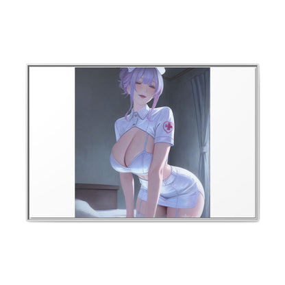 Sexy Anime Nurse Matte Canvas Print (Framed)
