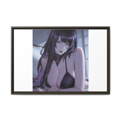 Framed Matte Canvas Print — Moody Anime Woman Portrait