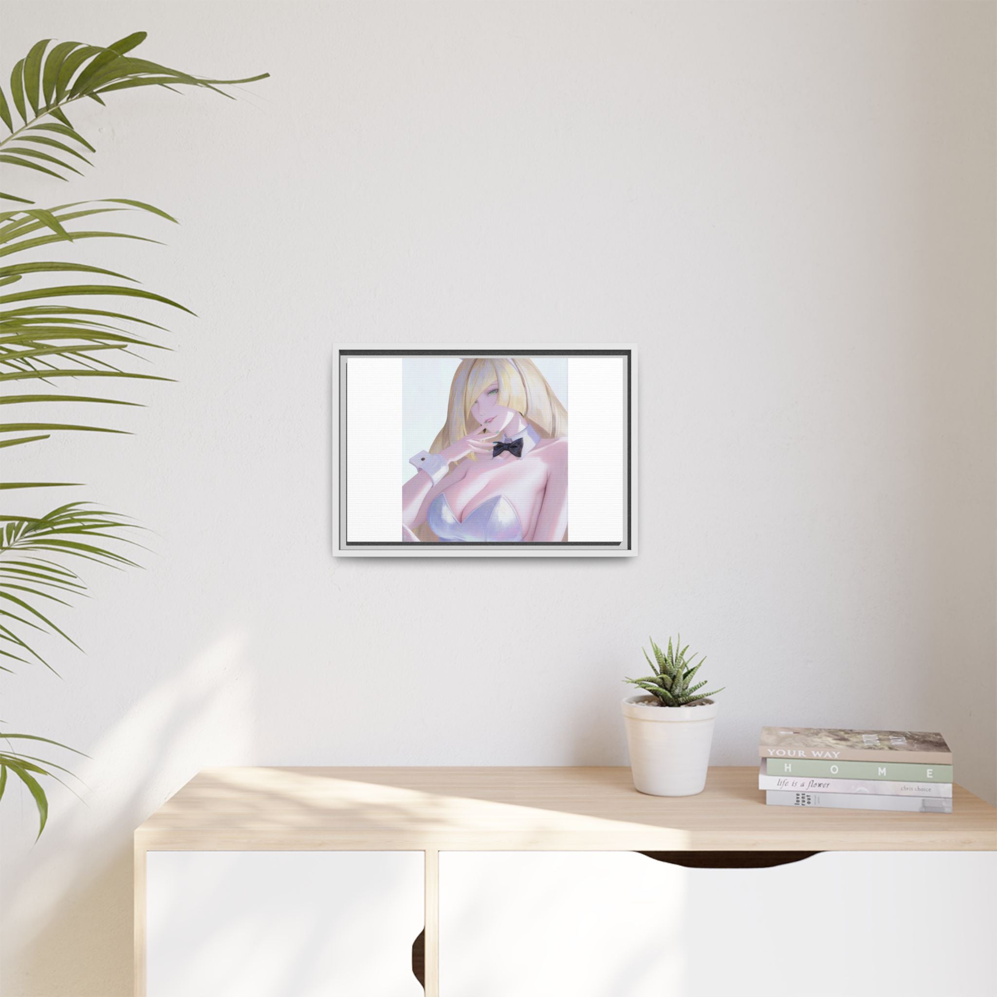 Bunny Girl Matte Canvas Print Framed — Sexy Anime Art Wall Decor