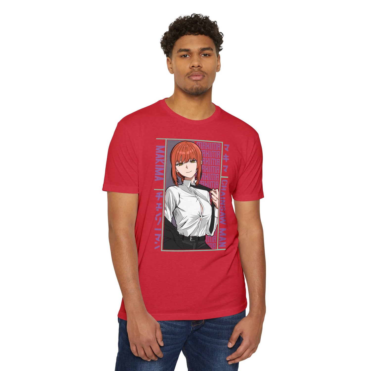 Makima Chainsaw Man Anime Graphic T-Shirt — Japanese Text Design