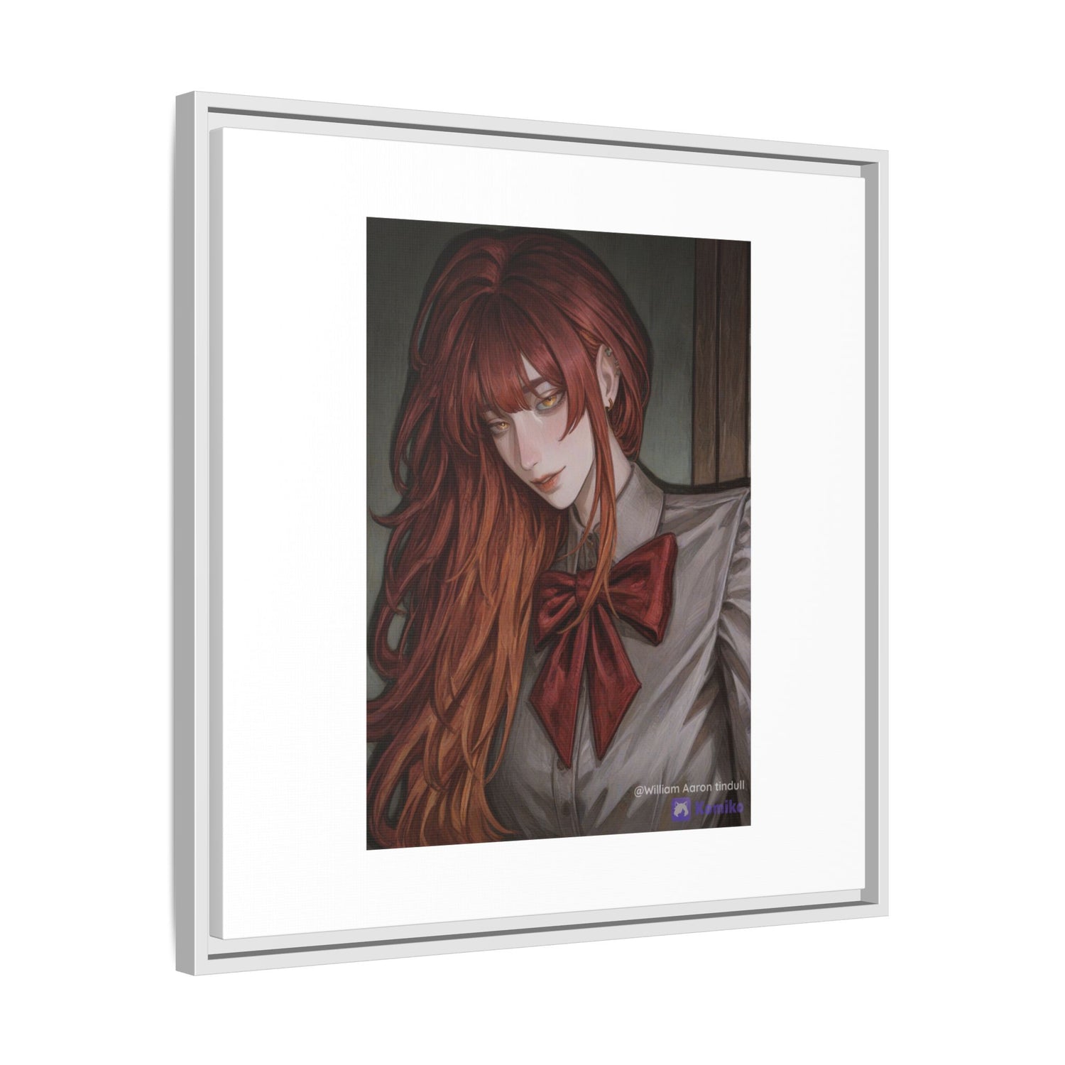 Framed Matte Canvas Print — Gothic Redhead Portrait