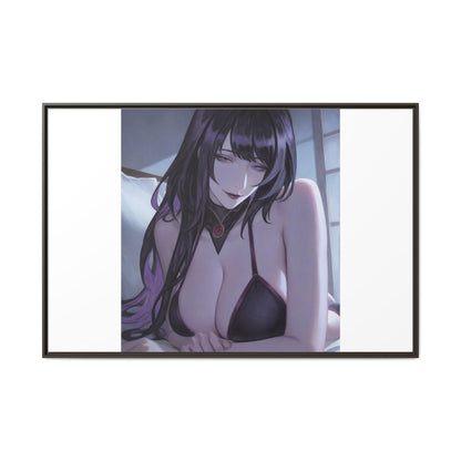 Framed Matte Canvas Print — Moody Anime Woman Portrait