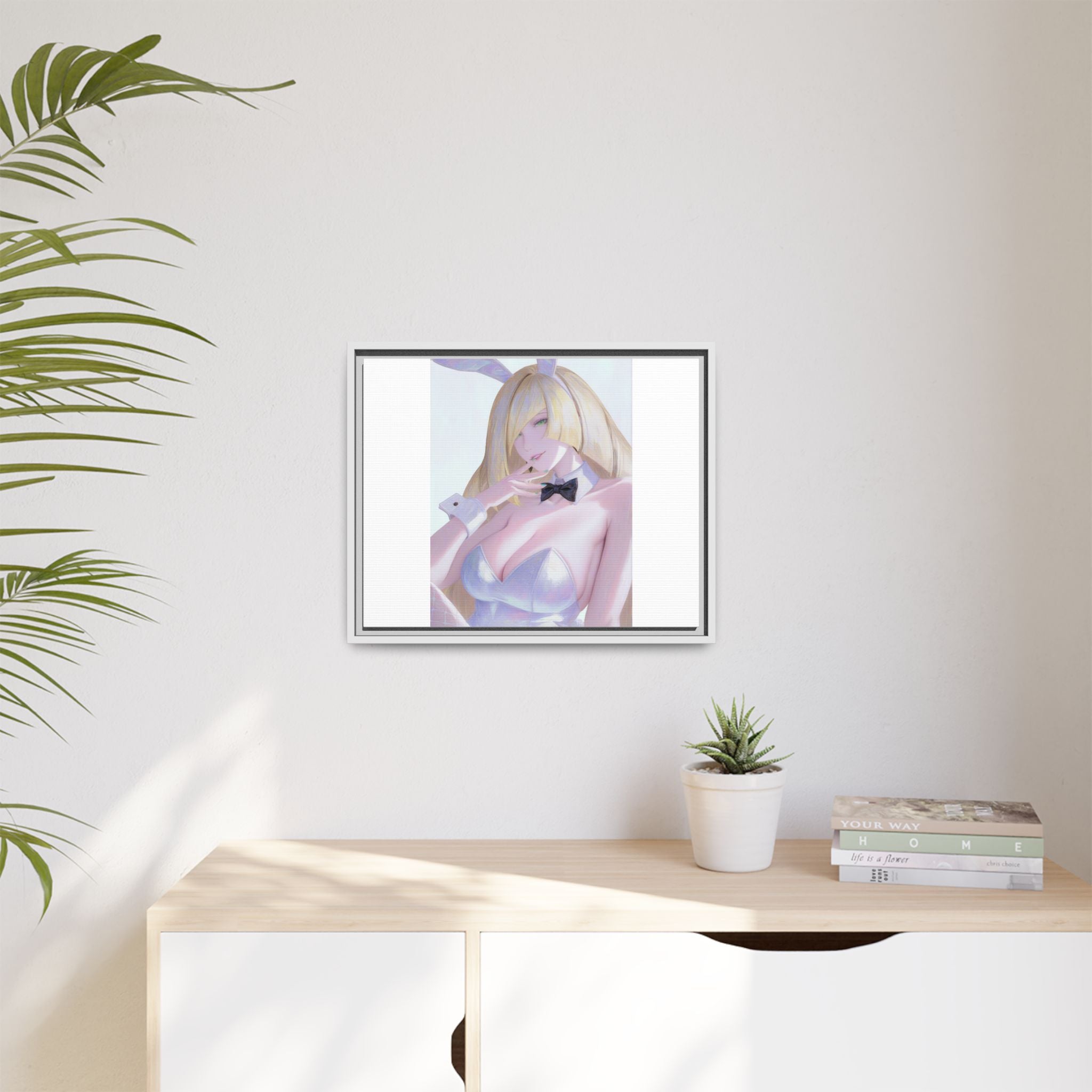 Bunny Girl Matte Canvas Print Framed — Sexy Anime Art Wall Decor