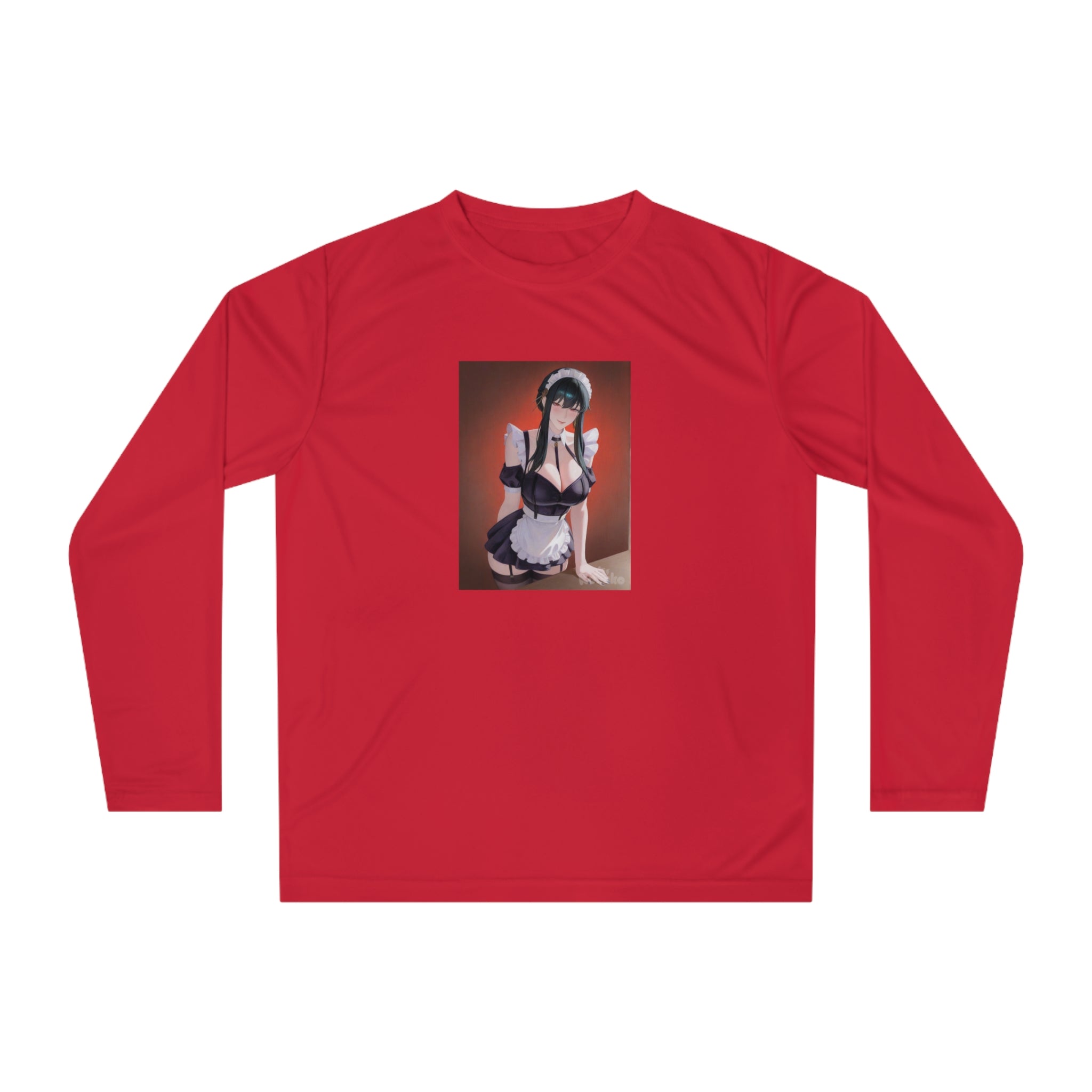Anime Maid Long Sleeve Shirt — Cute Kawaii Maid Illustration