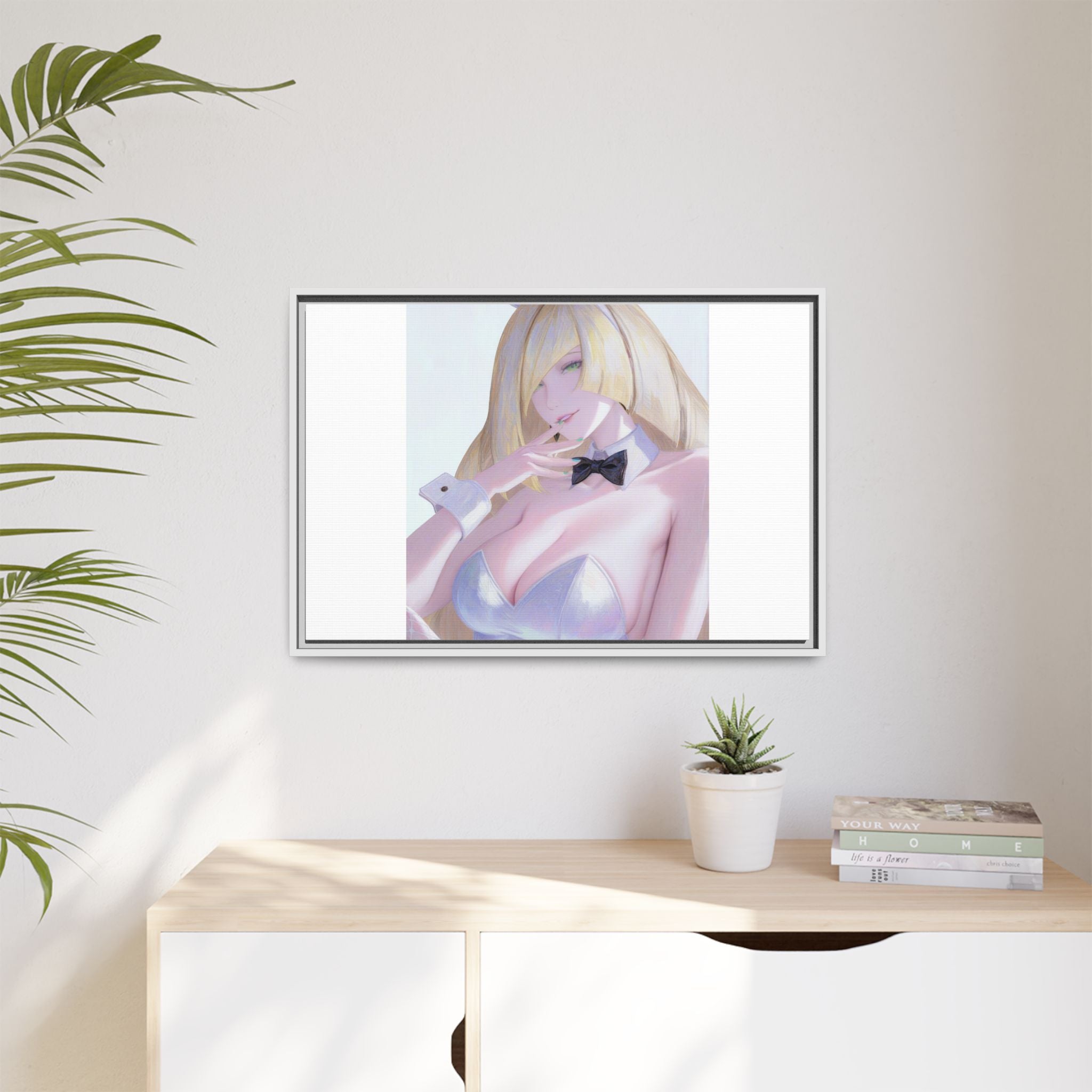 Bunny Girl Matte Canvas Print Framed — Sexy Anime Art Wall Decor