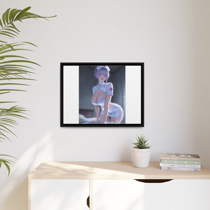 Sexy Anime Nurse Matte Canvas Print (Framed)