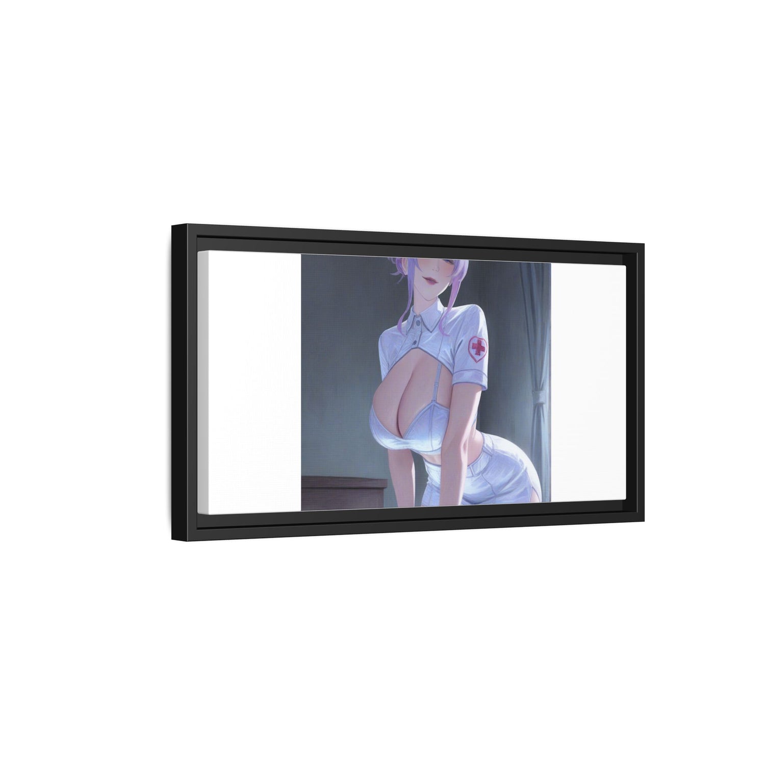 Sexy Anime Nurse Matte Canvas Print (Framed)